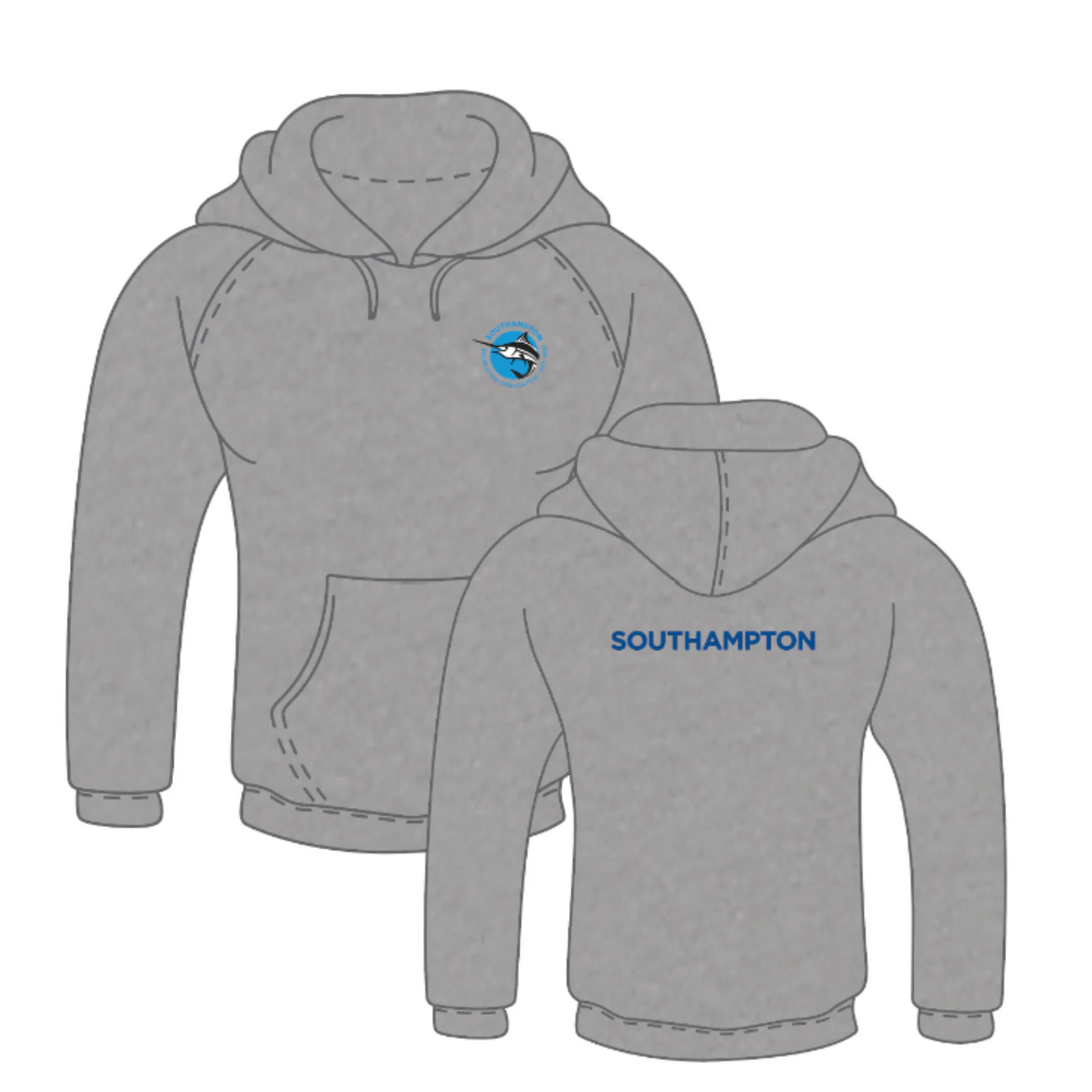 Swim Team Hoodie Sweatshirt in Heather Greay or Royal Blue