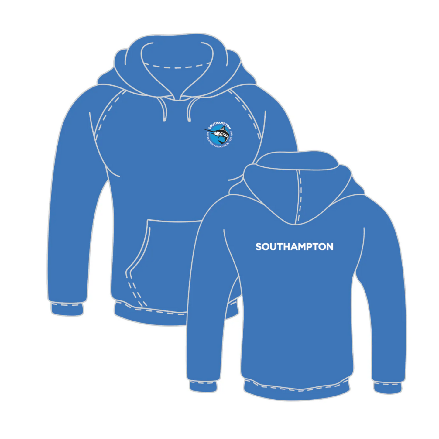 Swim Team Hoodie Sweatshirt in Heather Greay or Royal Blue